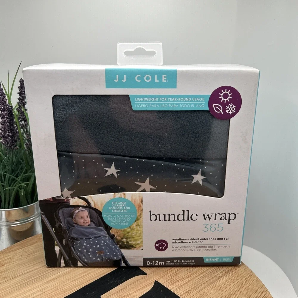 JJ Cole Baby Bundle 365 Car Seat Cover & Stroller Accessory Comfort Stars Light